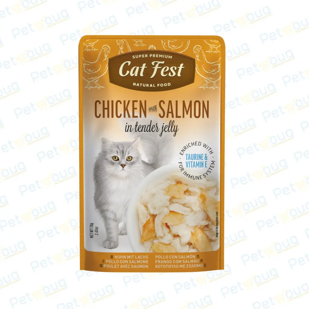 [79218053] Cat Fest Chicken with Salmon in Tender Jelly Wet Cat Food - 70g
