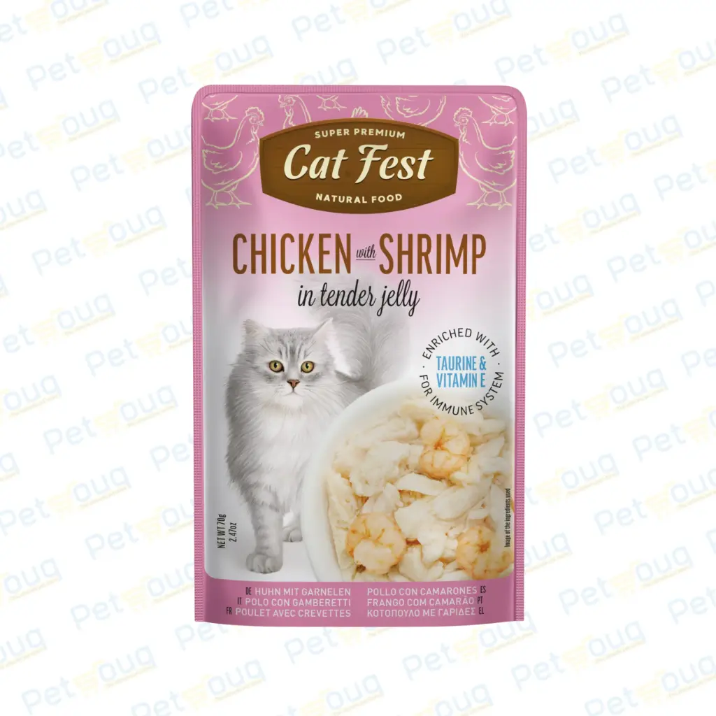 [79218046] Cat Fest Chicken with Shrimp in Tender Jelly Wet Cat Food - 70g
