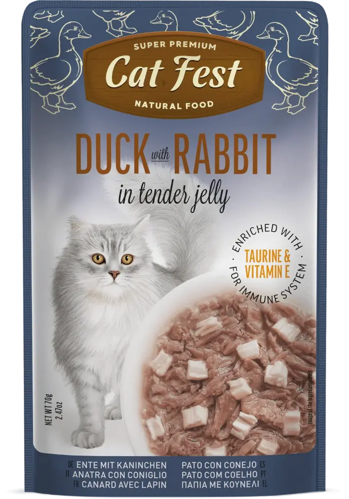 Cat Fest Duck With Rabbit In Tender Jelly For Cats 70g