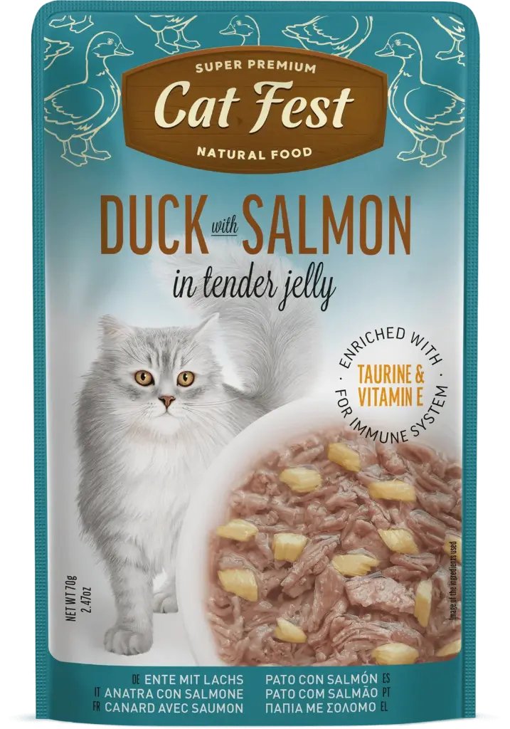 Cat Fest Duck With Salmon In Tender Jelly For Cats 70g