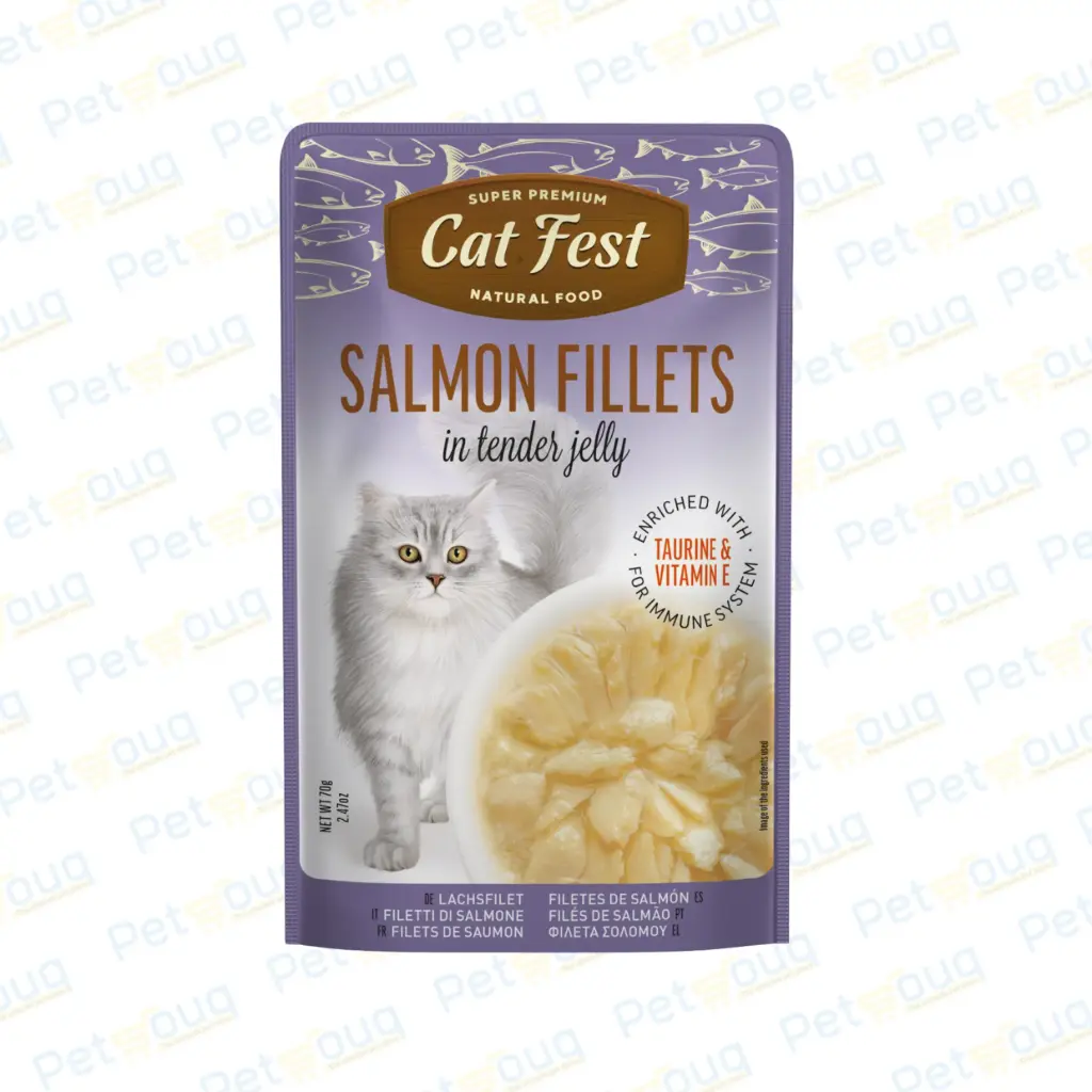 Cat Fest Tender Jelly Salmon Fillets Wet Cat Food Can 70g