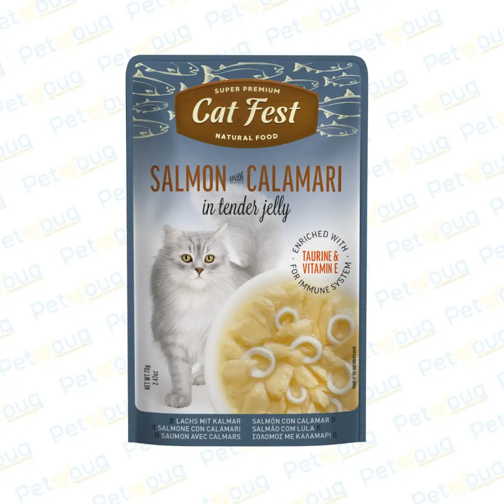[79218930] Cat Fest Salmon with Calamari in Tender Jelly Wet Cat Food - 70g