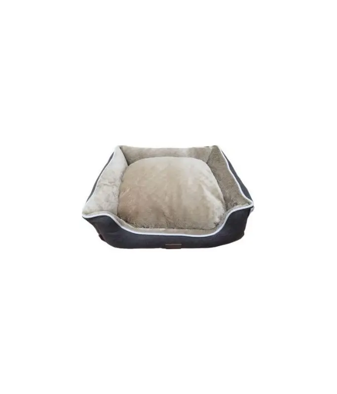 Catry Pet Cushion Luxury Velvet Black & Beige- HY00554050-99 - 50 x 40 x 14cm 