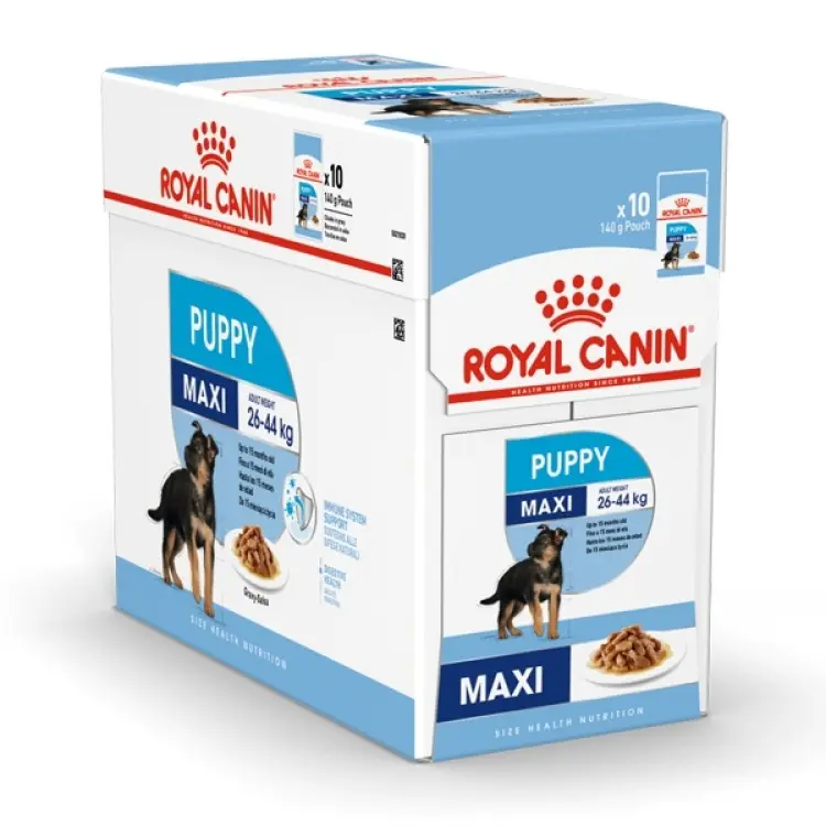 Royal Canin Canine Health Nutrition Maxi Puppy Wet Food Pouch 10x140g