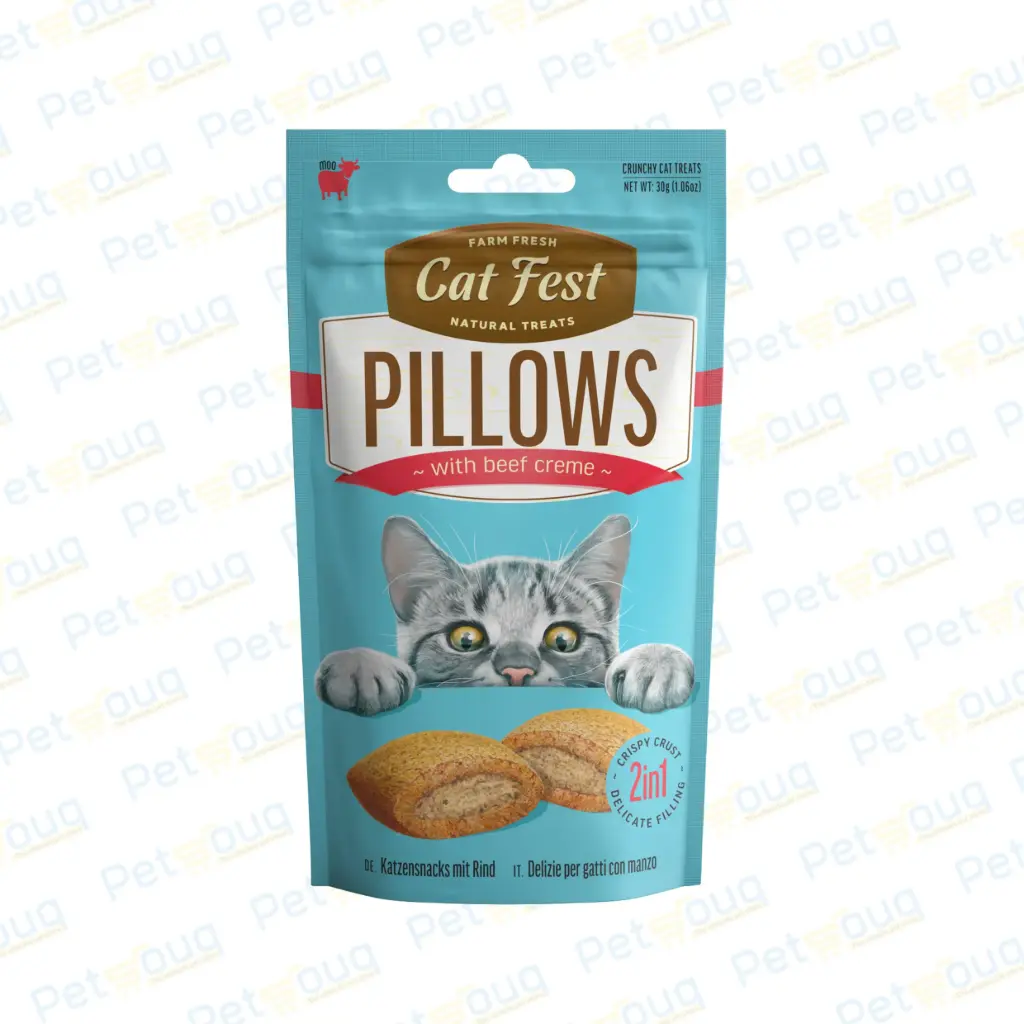 Cat Fest Beef Cream Filled Pillow Cat Treats - 30g