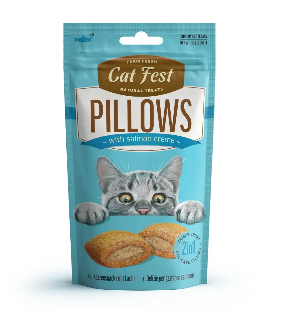 [79207767] Cat Fest Salmon Cream Filled Pillow Cat Treats - 30g