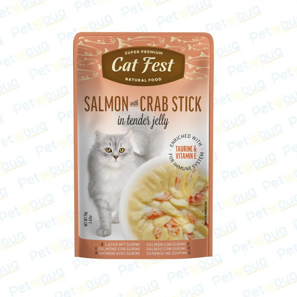 Cat Fest Salmon with Crab Stick in Tender Jelly Wet Cat Food - 70g
