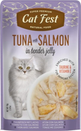 Cat Fest Tuna With Salmon In Tender Jelly For Cats 70g 