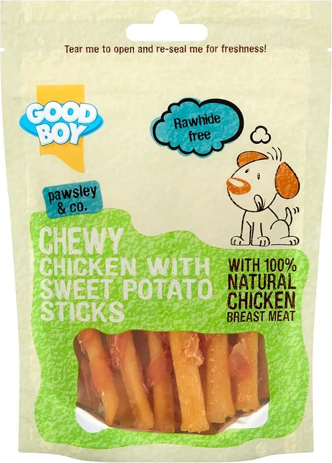 Chicken & Sweet Potato Stick Treat Pouch 90G