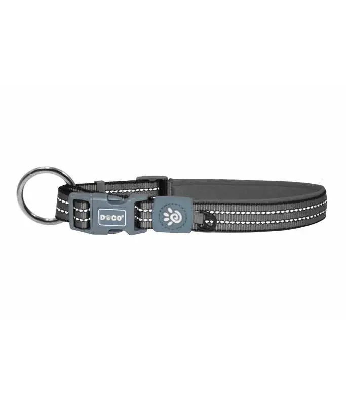 DOCO VARIO O - Ring Collar with Reflective StitchingColor: Grey, Sizes: L
