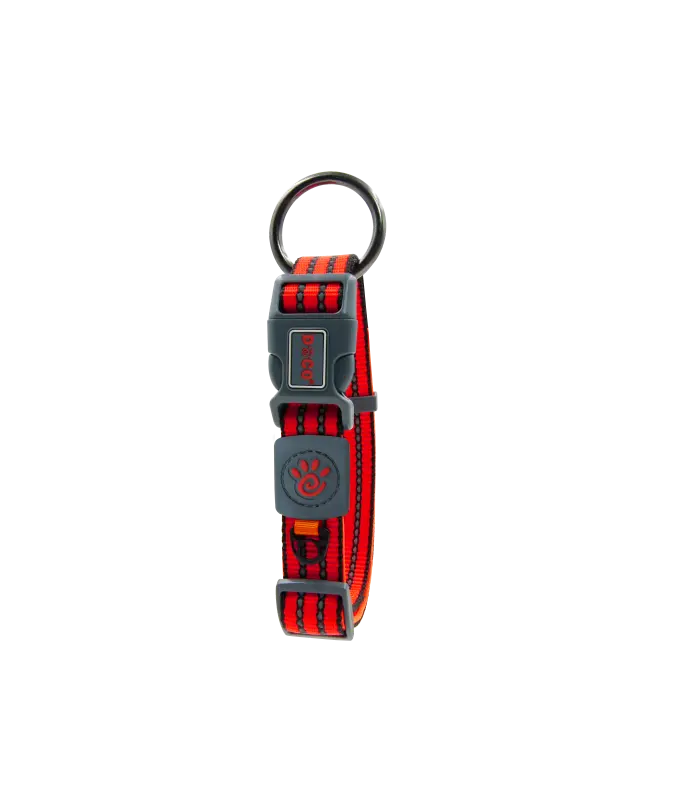 DOCO VARIO O - Ring Collar with Reflective StitchingColor: Red, Sizes: L