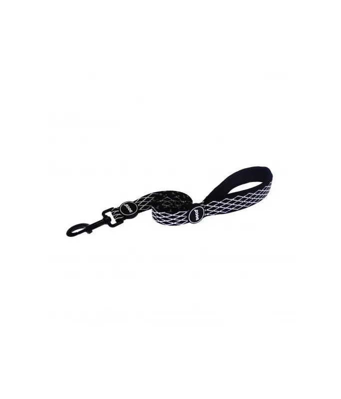 [DPN1048-01M] Doco Diamante Padded Handle Dog Leash Black - 120cm