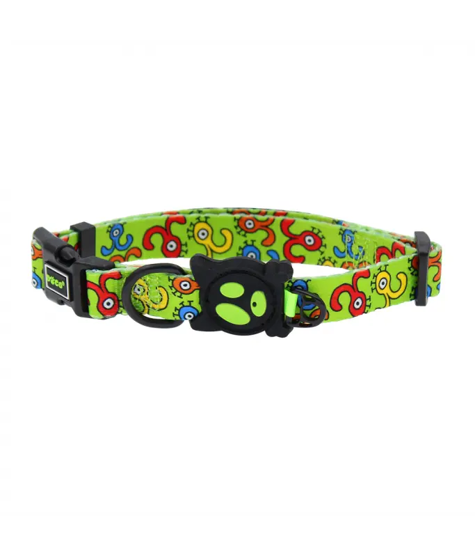 DOCO LOCO Collar - (DCL002)Pattern/Texture: Green Monster, Sizes: L