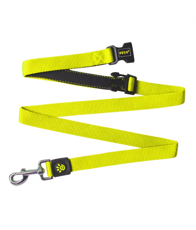 DOCO® Easy-Snap -HANDS FREE Leash 6ft (DCS2072)Sizes: M, Color: Safety Lime