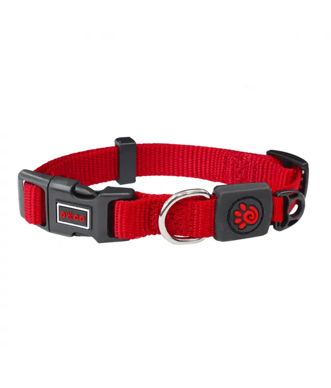 DOCO Signature Nylon Collar (DCSN002)Color: Red, Sizes: L