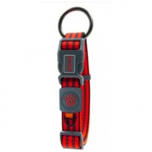 [DCV006-03XL] Doco Vario O-Ring Reflective Stitching Dog Collar Red - XL