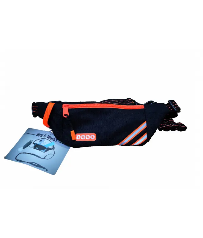[DCJB019-S8] DOCO® Lite Reflective Jogging Belt W/Reflective Bungee Leash (DCJB019)Color: Safety Orange