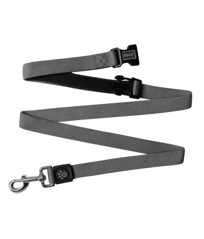 [DCS2072-05M] DOCO® Easy-Snap -HANDS FREE Leash 6ft (DCS2072)Color: Grey, Sizes: M