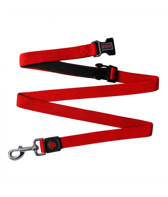 [DCS2072-03S] DOCO® Easy-Snap -HANDS FREE Leash 6ft (DCS2072)Color: Red, Sizes: S