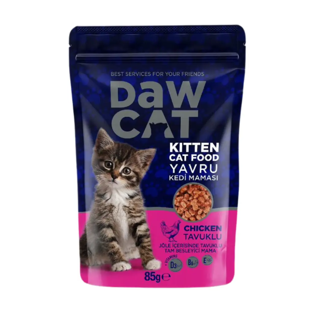 Dawcat 85g Kitten Wet Food Chicken Pouch Cat Food 24pcs 