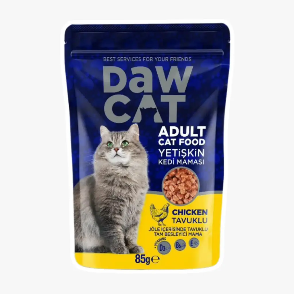 Dawcat Premium Chicken Wet Cat Food Pouches - 85g