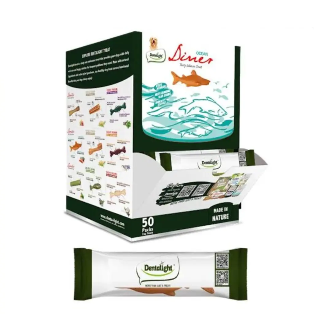[DL08469] Dentalight Ocean Diner Tasty Salmon Dog Treat - 9g