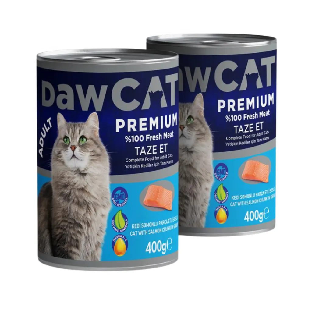 Dawcat 400g Cat Wet Food With Canned Pieces of Salmon 12pcs