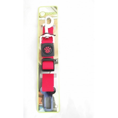 [DCS1928-03L] Doco Signature Adjustable Dog Car Safety Belt Red - Large