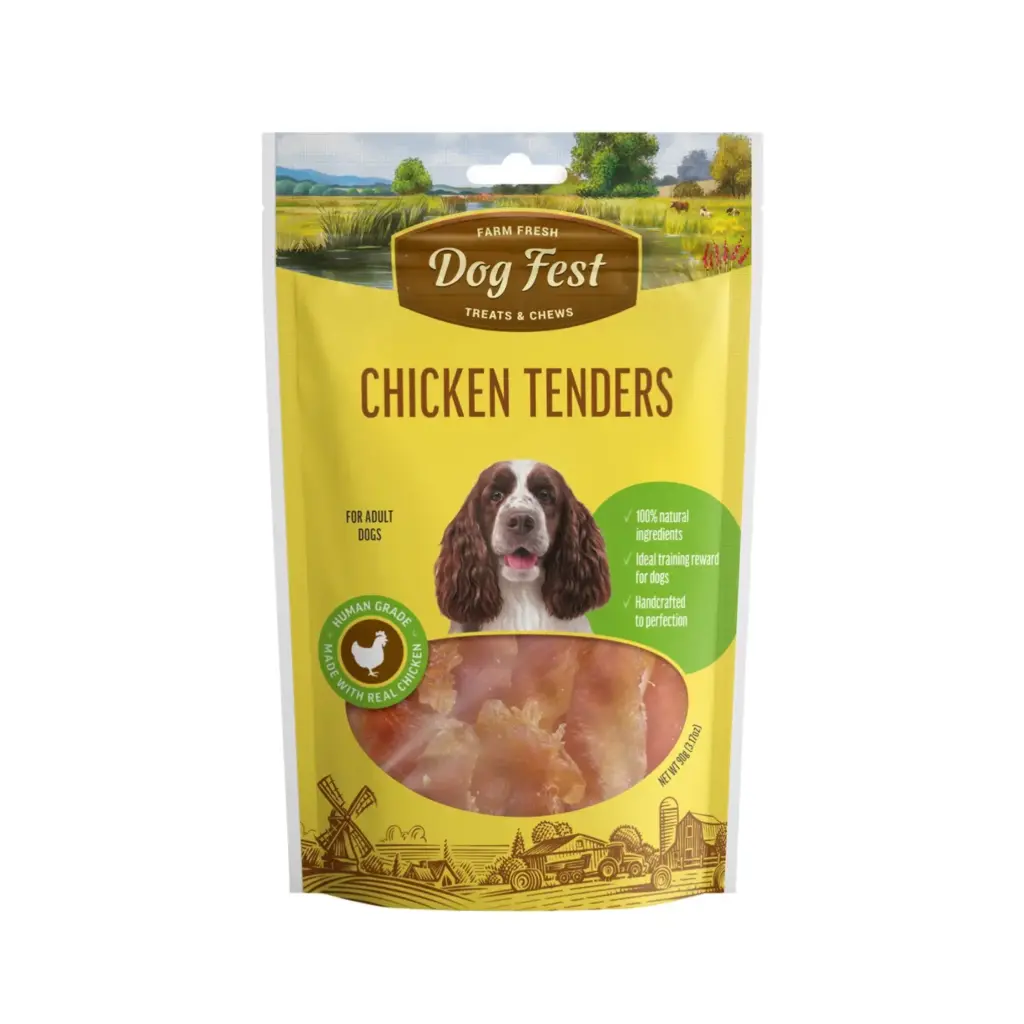 [79711205] Dog Fest Chicken Tenders For Adult Dogs Treat Pouch 90g