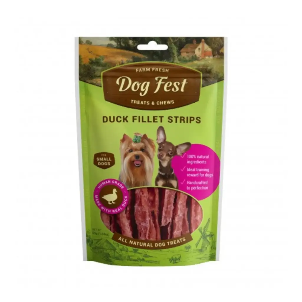 [79711809] Dog Fest Duck Fillet Strips For Mini-Dogs Treat Pouch 55g