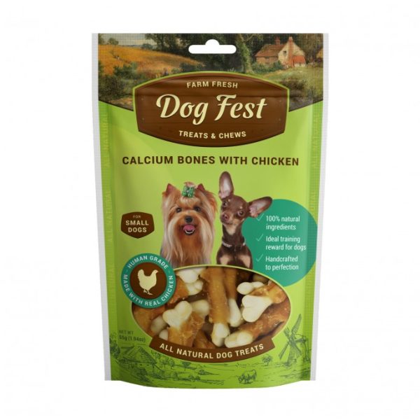 Dog Fest Calcium Bones With Chicken For Mini-Dogs - 55g (1.94oz)Weight: 55g 