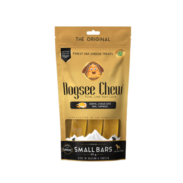 Dogsee Turmeric Small Bars: Long-Lasting Dental Chews for Small Dogs 100g 