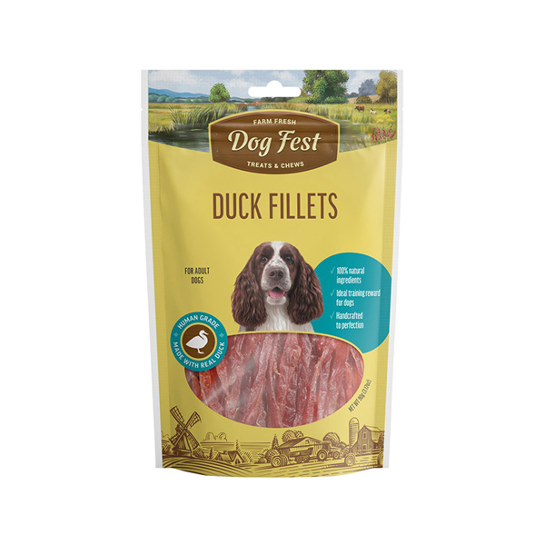 [79711229] Dog Fest Duck Fillets Savory Adult Dog Treats - 90g