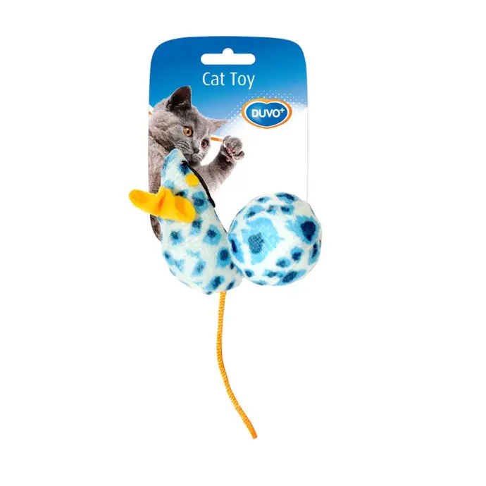 [5414365116231] Duvo Mouse & Ball Leopard Pattern Cat Toy - 10x4x4cm