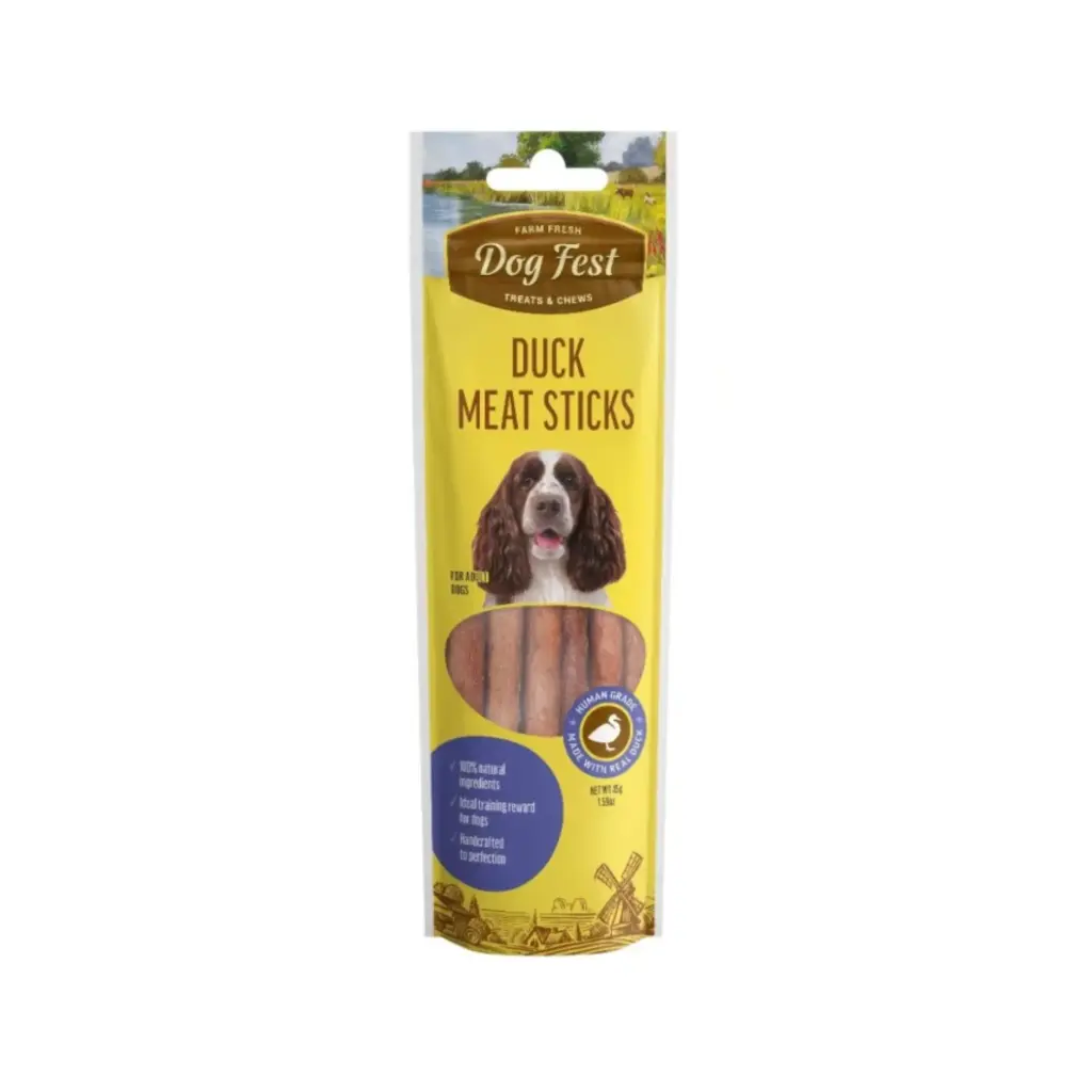 [79711557] Dog Fest Duck Meat Sticks Savory Adult Dog Treats - 45g