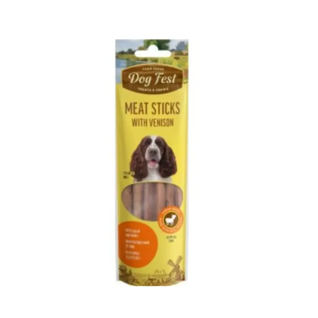[79208955] Dog Fest Venison Meat Sticks High-Protein Dog Treats - 45g