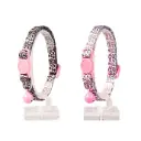 Duvo Cat Collar Panther Nylon Black/Pink 20 - 30cm / 10mm-1pc