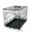 Duvo Dog Crate 2 doors Plastic Tray Black Dimension: 62 x 44 x 50cm