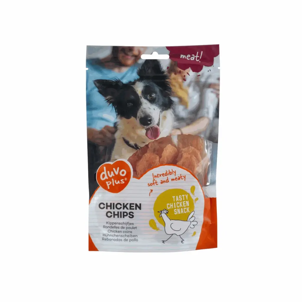 Duvo Chicken Chips Savory Dog Treat Pouch - 80g