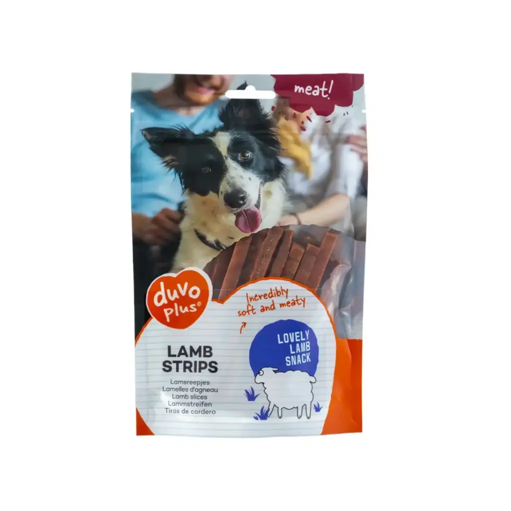 Duvo Lamb Strips Dog Snack Pouch 80g