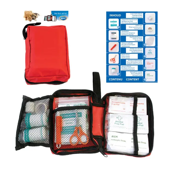 Duvo Pet first aid kit 61pcs - 12 x 15.5 x 5cm
