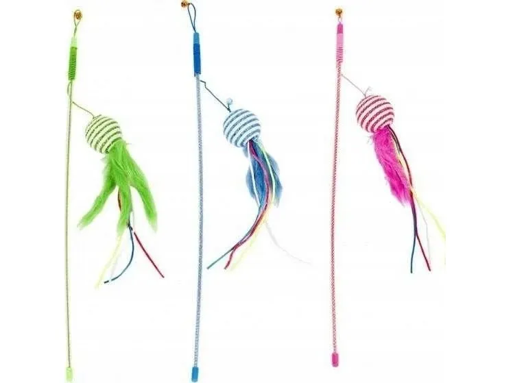 Duvo Playing Rod Feathered Ball Mix 46cm