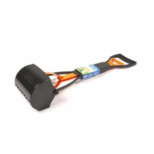 Duvo Long Handle Pet Poop Scooper Black/Orange - 60cm
