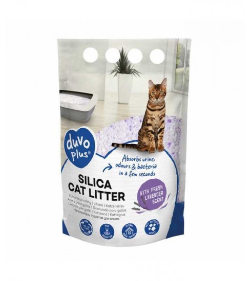 [LR989003] Duvo Duvo Premium Silica Cat Litter (5L) – Lavender Scented, Ultra-Absorbent & Dust-Free for Superior Odor Control (Cat) – 5L