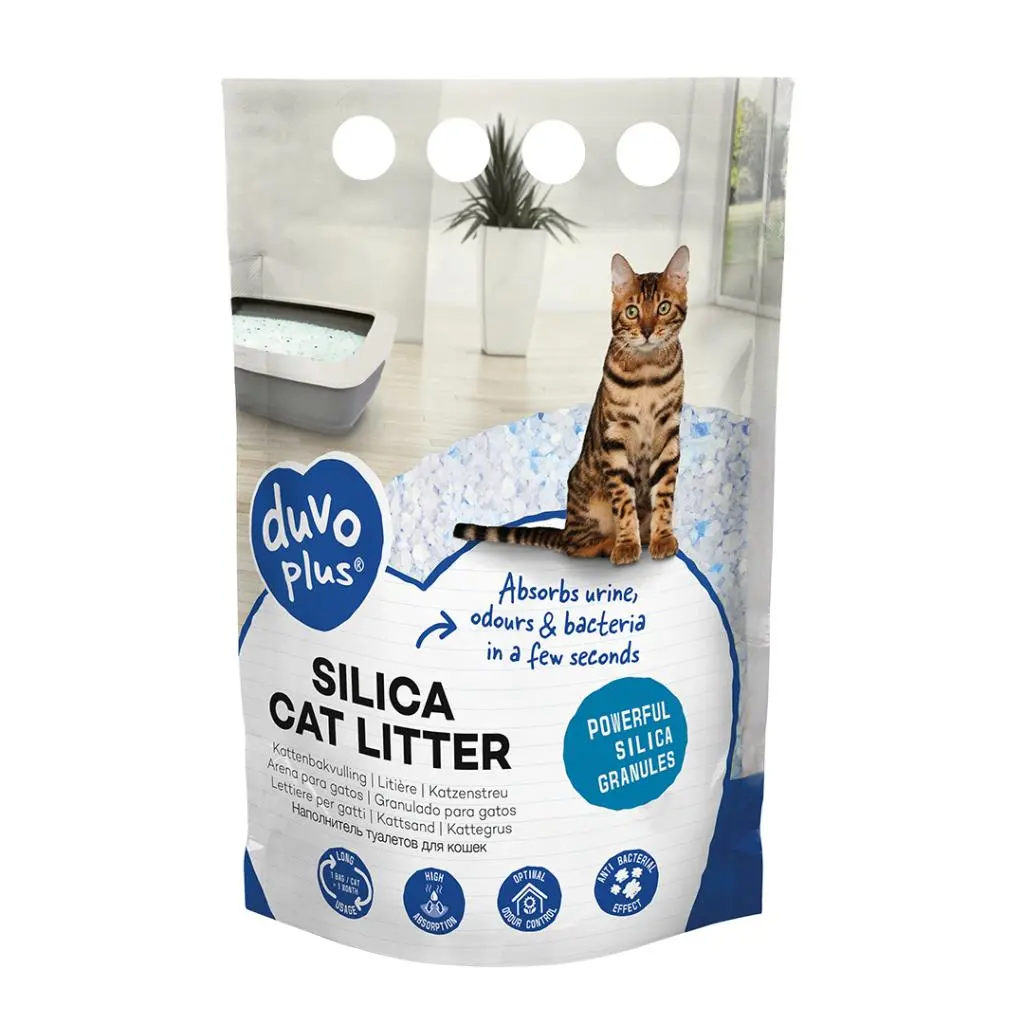 Duvo+ Premium Silica Cat Litter (5L) – Unscented, Ultra-Absorbent & Dust-Free for Superior Odor Control