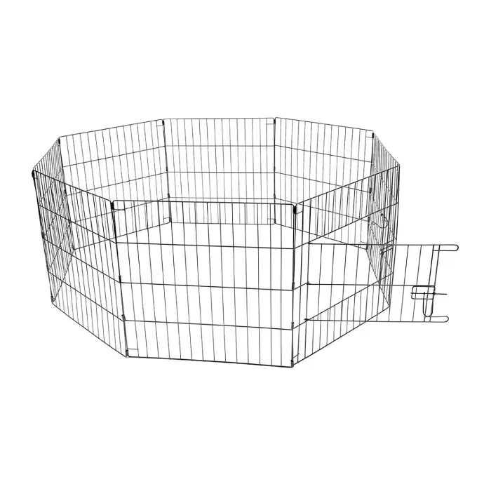 Duvo Puppy Run With Door & Net & Hooks Black 60 x 60cm Black