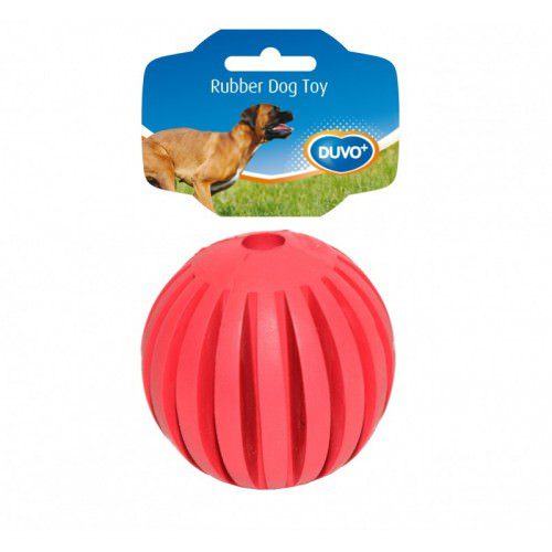 [LR171411] Duvo Rubber Tanzanian Ball Red & Green Dog Toy - 7.5cm