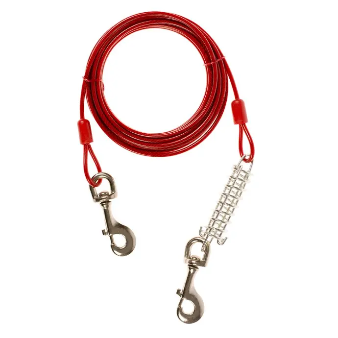 [LR1717076] Duvo Heavy-Duty Dog Tie-Out Cable with Shock Spring - 6m