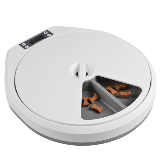[LR12768] Duvo+ Automatic 5-Meal Pet Feeder White & Grey - 33x36x6cm