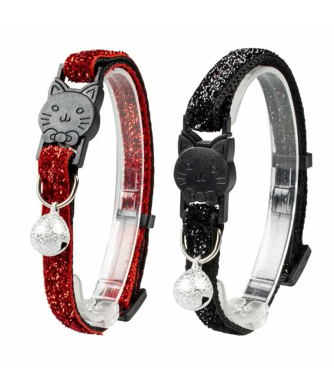 [LR11837] Duvo+ Glitter 2 Nylon Mixed Colors Cat Collar - 20-30cm